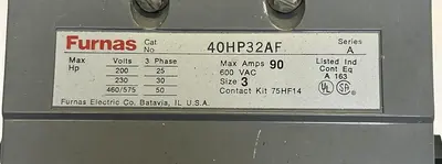 Used FURNAS 40HP32AF Miscellaneous Equipment (Electrical & Power) | Surplus Asset Holdings #1203315
