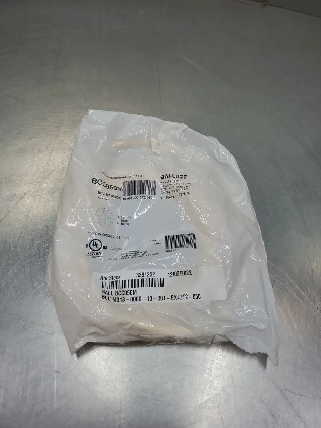 USED Balluff BCCM313-0000-10-001-EX43T2-050 PLC Cable