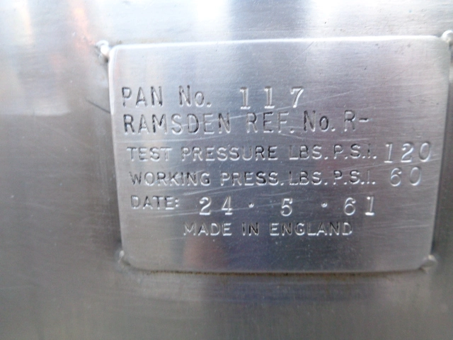 400 L S/S JKTD Open Top Hemispherical Mixing Tank