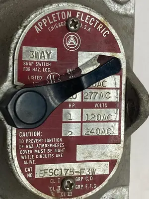Used APPLETON ELECTRIC EFSC175-F3W Miscellaneous Equipment (Electrical & Power) | Surplus Asset Holdings #1202798