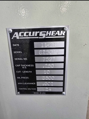 2021 ACCURSHEAR 625010 Shears, Power Squaring Inch | Norcal Machinery (5)