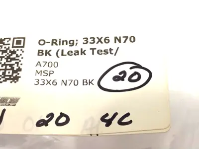 USED MSP SEALS CUSTOM O-RING SEAL 33MM ID, 6MM THICKNESS