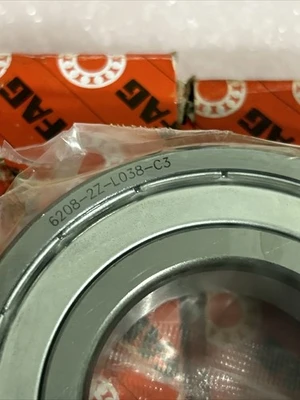(3) FAG 6208-2Z-L038-C3 Deep Groove Ball Bearing Fast Shipping!+Warranty