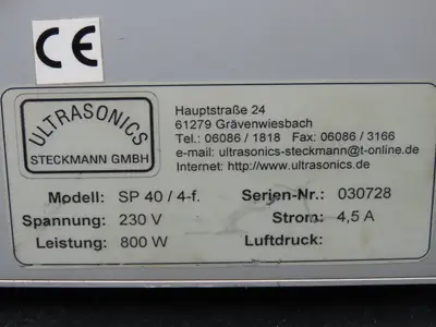Ultrasonics Steckmann SP 40 / 4-f. Amplifier 230V 800W 4.5A