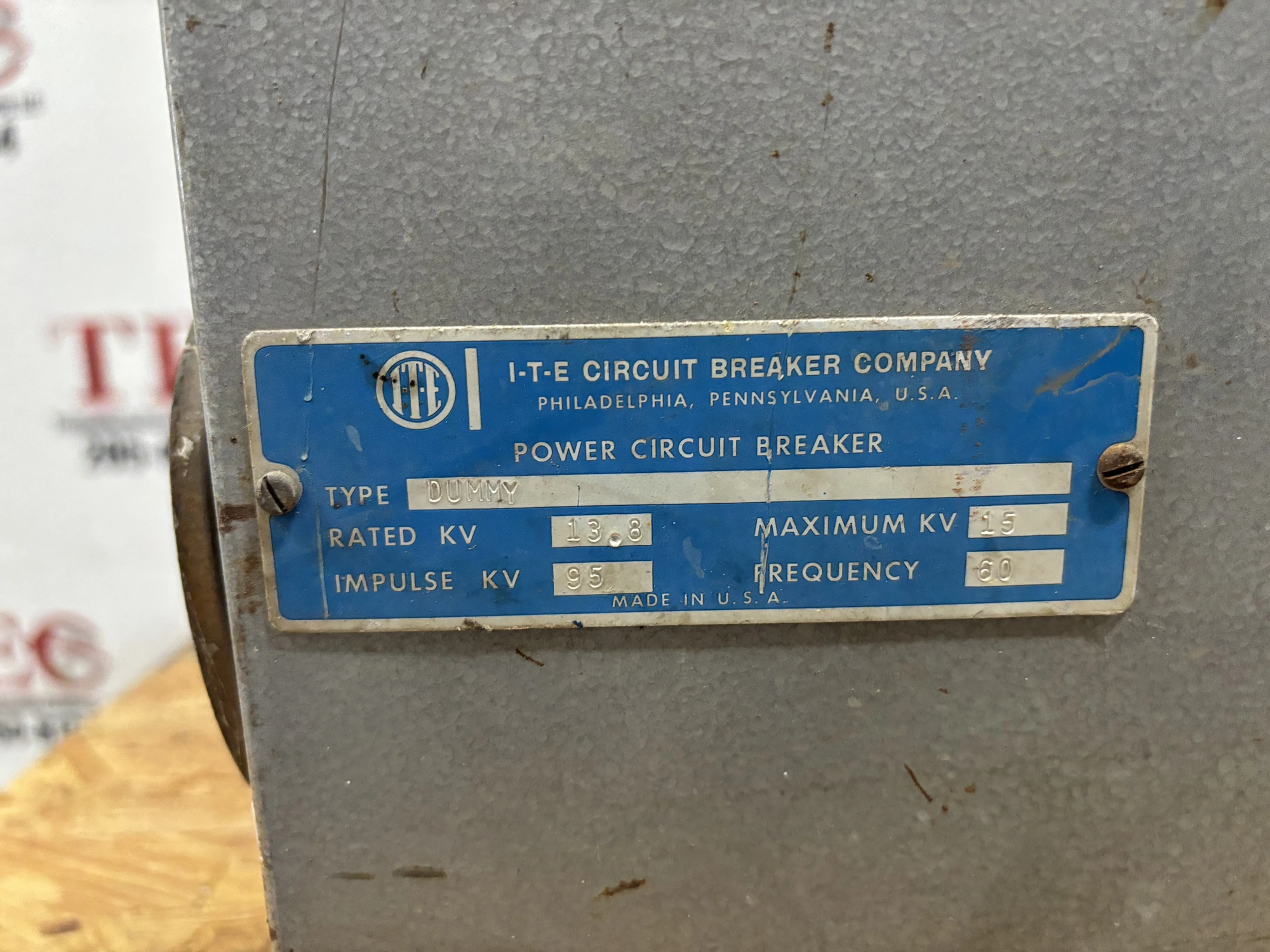 ITE DUMMY ELEMENT 5KV 1200A 250MVA 60KV FOR 5HK 250