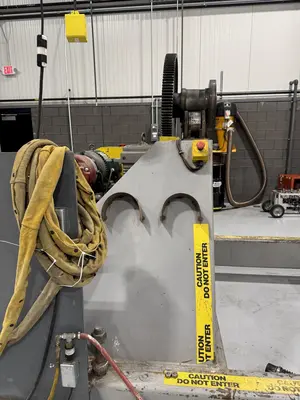 120" SWING X 208" LONG WELDING SYSTEMS HEADSTOCK & TAILSTOCK POWERED WELDING POSITIONER / PIPE ROLLER: YOBRO #23957