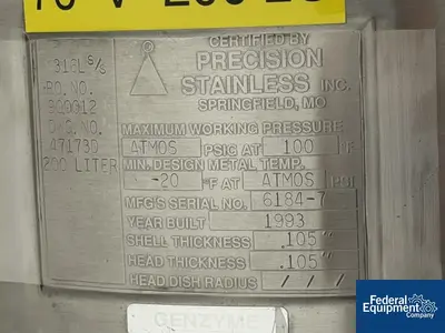 Used Precision _UNKNOWN_ Stainless Steel Tanks Ohio US | Federal Equipment Company #1337944