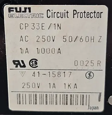 FUJI CP33-E/1N Protector circuit AC 250V 50/60 Hz. Loc4C28