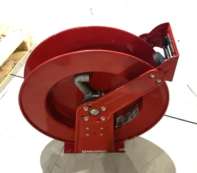 Used Reelcraft Spring-Return Dual-Pedestal Hose Reel Material Handling (misc) Michigan US | Maverick Industrial Sales #1395465