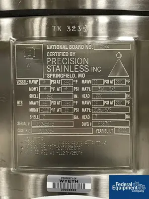 USED Precision 125 Liter Integrated Biosystems Cryovessel, 316L S/S, 50/65#
