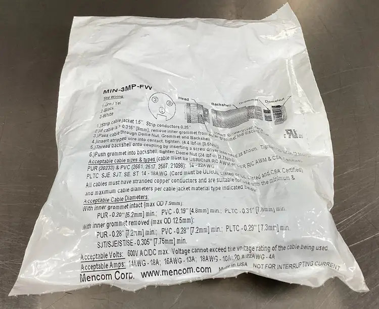 Used Mencom MIN-3MP-FW Electrical Fittings South Carolina US | Palmetto Automation #1161179