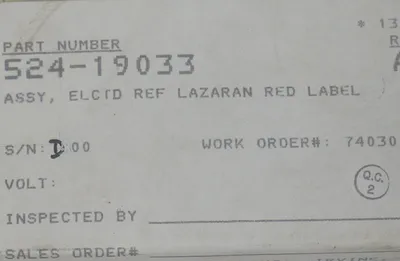 NEW ROSEMOUNT 524-19033 LAZARAN RED LABEL REFERENCE ELECTRODE 52419033