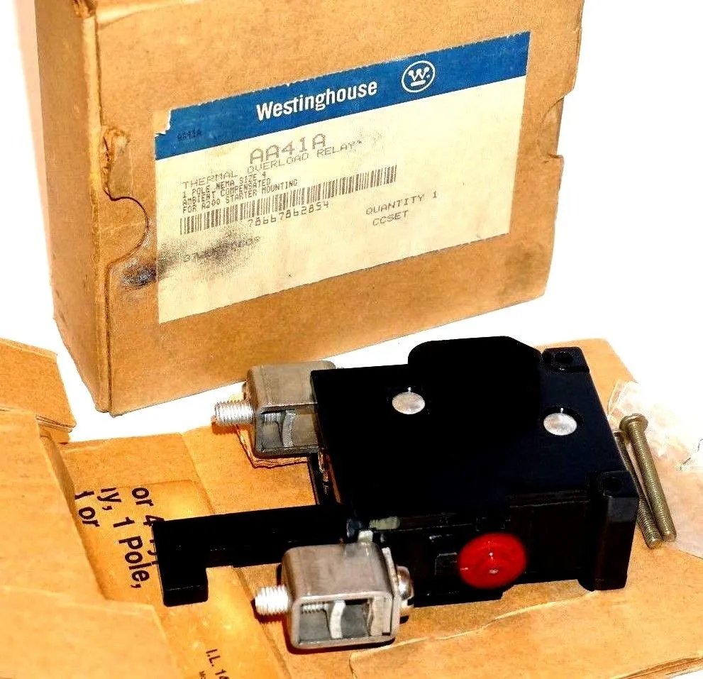 NEW WESTINGHOUSE AA41A OVERLOAD RELAY FOR A200 STARTER HOUSING SIZE 4, 1 POLE