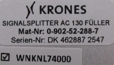 NEW KRONES 0-902-52-288-7 SIGNAL SPLITTER 0902522887