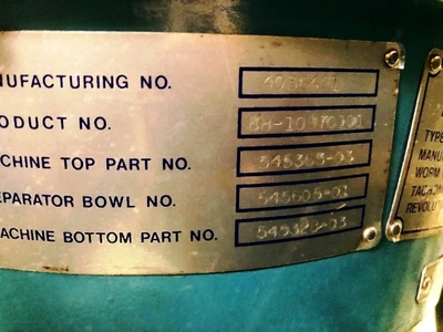 Alfa-Laval BTPX 205 SGD-34 CDP-50 clarifier centrifuge skid, 316L SS.
