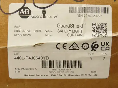 440L-P4J0640YD Guardshield Safety Light Curtain Transmitter/Receiver Set