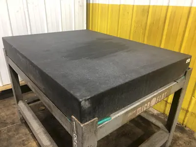 36" x 48" x 5.75" COLLINS MICROFLAT BLACK SURFACE PLATE GRANITE TABLE: STOCK #18002