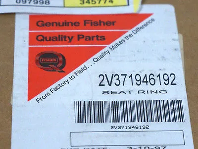 NEW FISHER 2V371946192 SEAT RING 6X4