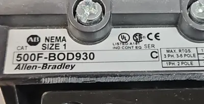 Allen Bradley 500F-BOD930/C Size1 Nema Starter Loc4B47