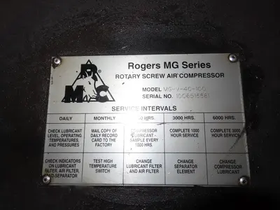 2010 Rogers Machinery Company MG-V-40-100 Air Compressors | MD Equipment Services LLC (14)
