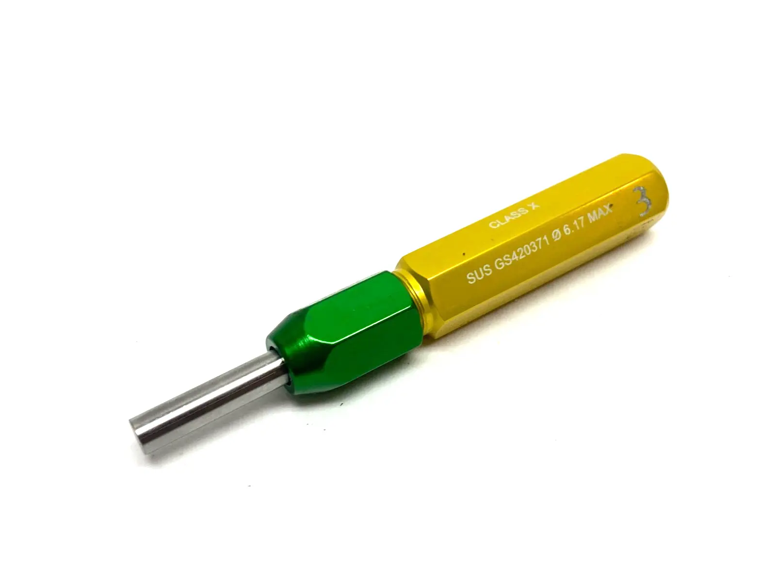 USED VERMONT GAGE STEEL X NOGO REVERSIBLE GAGE HANDLE ASSEMBLY 6.17MM