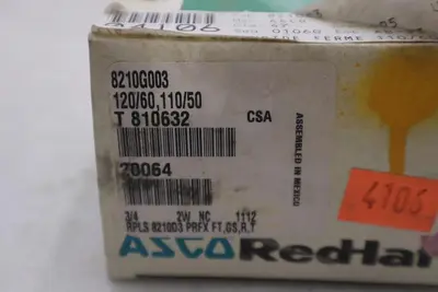 ASCO Solenoid 8210G003  3/4"  24VDC NEW STK GF875