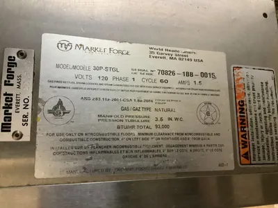 152-0626 Market Forge 30P-STGL 30 Gallon Natural Gas Tilting Skillet