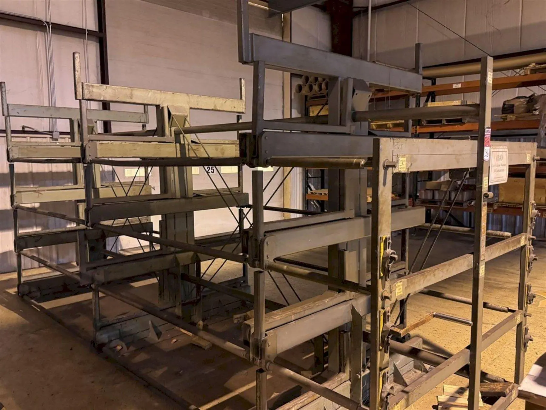20' X 4 TIER STEEL STORAGE SYSTEM MODEL 4T-3G-30X12R-20' RETRACTABLE ARM STORAGE RACK: YOBRO #24445