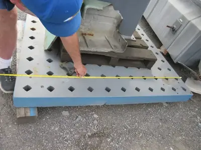 5' x 4' x 4.5" Vintage Steel Welding Table, About 100 year old