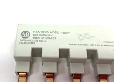 New | in-Stock Allen-Bradley Ser. D MCB Busbar Accessory, 6-Pins, 1-Phase Bus Bars & Plugs Michigan US | Maverick Industrial Sales #1390630