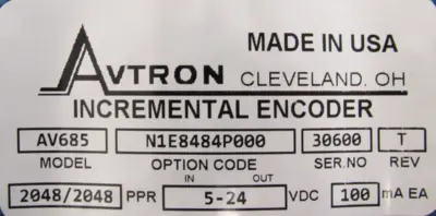 NEW AVTRON AV685N1E8484P000 INCREMENTAL ENCODER