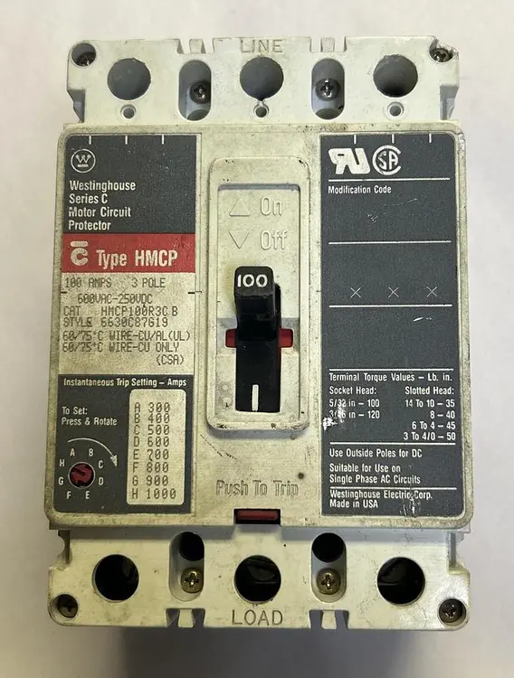 Used WESTINGHOUSE HMCP100R3C Miscellaneous Equipment (Electrical & Power) Ohio US | Surplus Asset Holdings #1237598