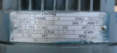 Used DEMAG AFW05L-M-0-1-20-0 Motors (misc) British Columbia CA | Lenmark #247820
