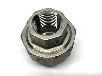 N/A | 1/2" T-316 Stainless Steel Union Fitting Class 150 - New – Open box