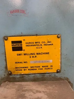 Used HURCO SM-1 Vertical Mills Michigan US | Vander Ziel Machinery Sales #480489