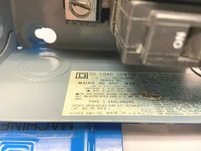 Q02L30S | Square D  Blue Enclosure Load Center w/ 2x 10A Amp Circuit Breakers - Used