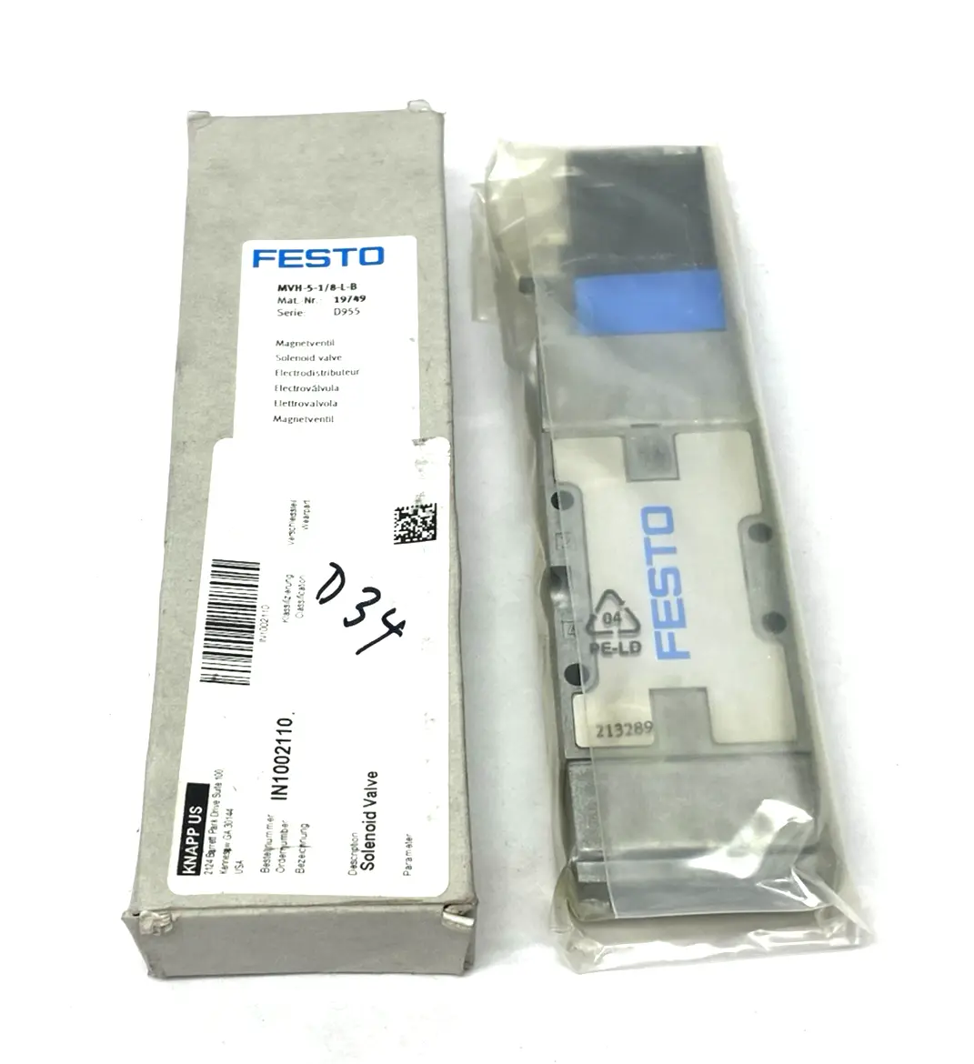 New | in-Stock Festo Single Solenoid Valve, 5/2-way, G1/8 Connection 19749 Solenoid Valves Michigan US | Maverick Industrial Sales #1400622