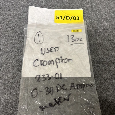 Used Crompton 233-01 Meters - Misc California US | Davliegogo LLC #1706615