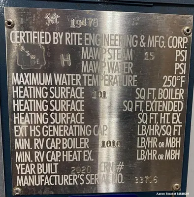 Used RITE 105 S Boilers Illinois US | Aaron Equipment #1287069
