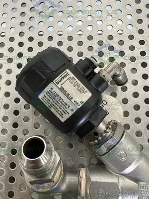USED BURKERT 00462610 SOLENOID VALVE 1/2 PTFE W/ THREADED TO 1/2" NPT FITTING 145 PSI
