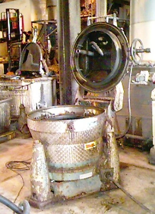 Rousselet Robatel DSC 85-K solid basket centrifuge, SS.