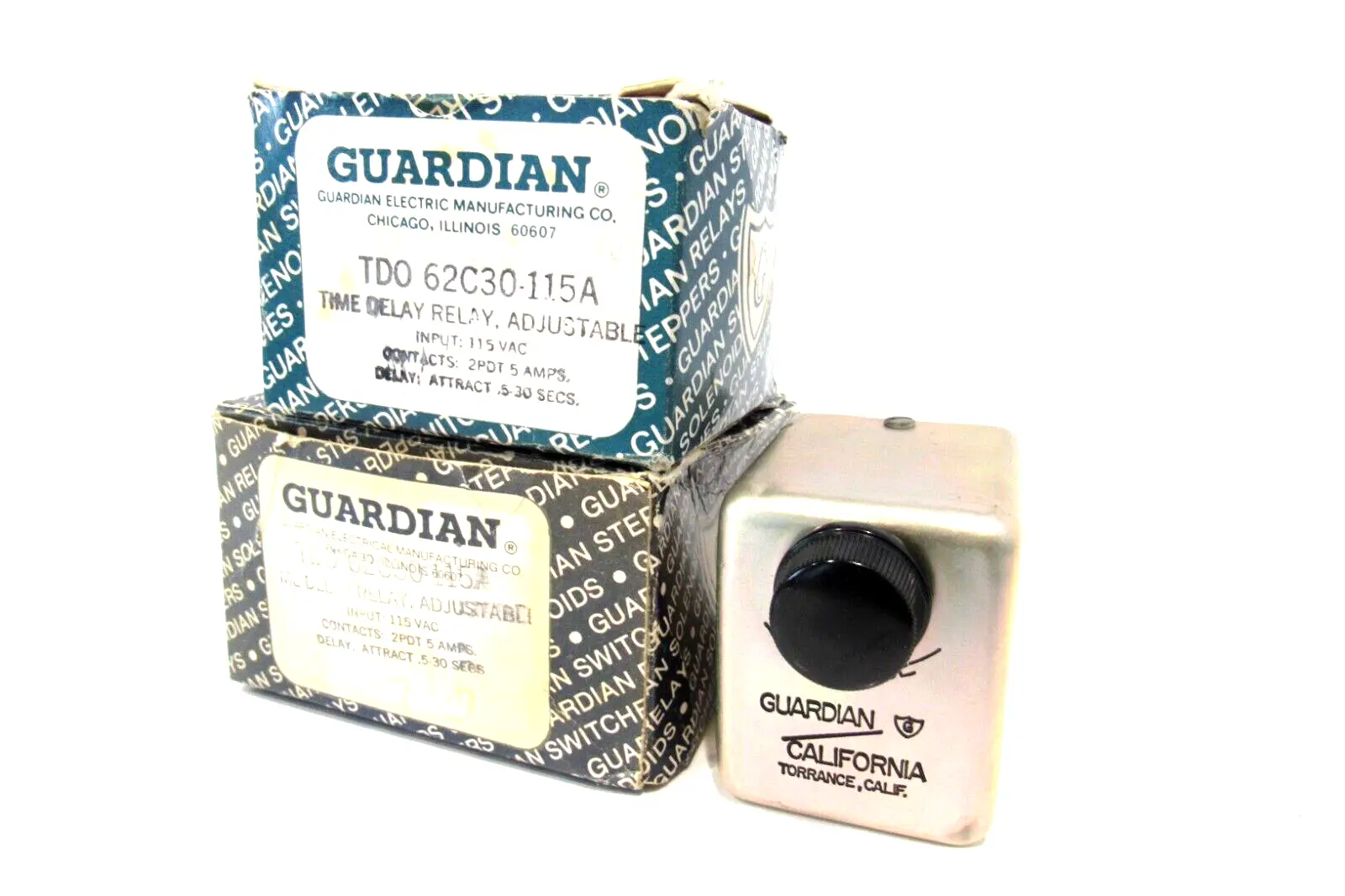 LOT OF 2 NEW GUARDIAN 0121-0857-6100 TIME DELAY RELAY TDO 62C301-15A 01210857610