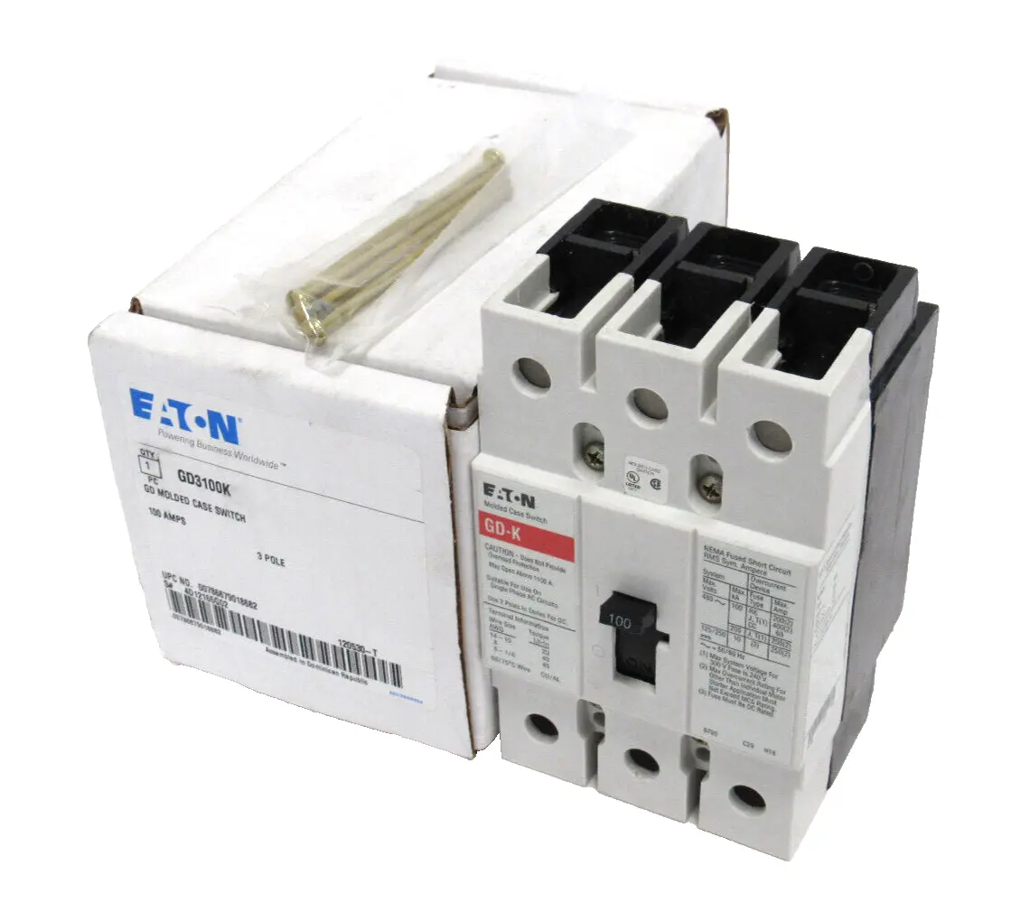 NEW EATON GD3100K CIRCUIT BREAKER 100A