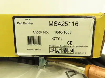 Tweco MS425116 Mig Welding Gun Spray Master 450A Manual Air Cooled 25'