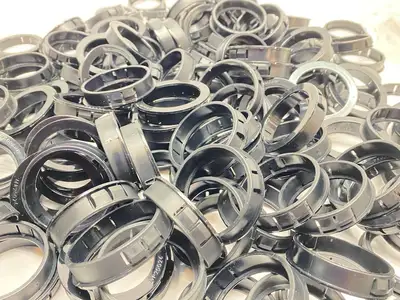 USED ESSENTRA BUSHING GROMMET NYLON BLACK 1.625" ID 2" OD LOT OF 190