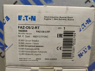 Eaton FAZ-C5/2-RT Electrical/PLC/Automation | ESS Industrial Equipment Sales (4)