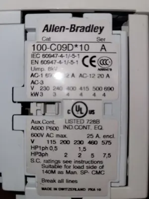 USED Allen-Bradley 140M-C2E-B40 SER B WITH 100-C09D10