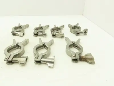 Dixon/SCC 13MHHM-Q100150 Squeeze Clamp Sanitary SS 1" to 1-1/2" Pipe Lot of 7