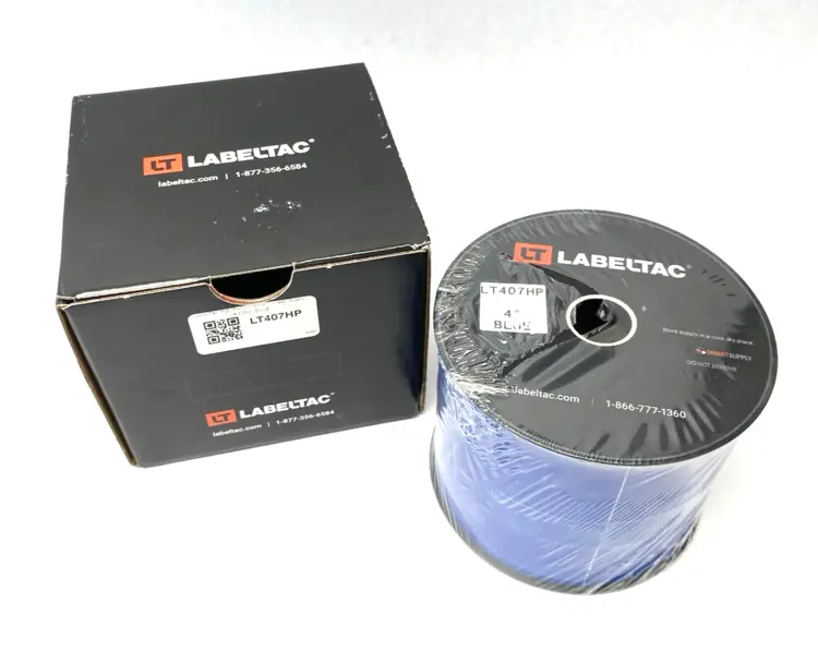 Used LABELTAC PRO MODEL HIGH PERF. 10 YEAR VINYL LABEL, BLUE, 4" X 150' ROLL Label Printers | Maverick Industrial Sales #1099017
