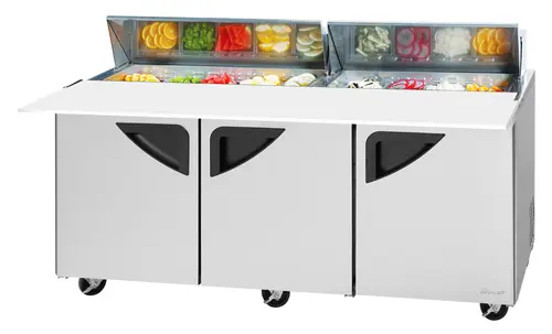 Turbo Air TST-72SD-18-N 72 5/8" Super Deluxe Sandwich/Salad Prep Table w/ Refrigerated Base, 115v